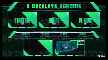 stream overlay package 6 overlay screens pulse stream designz