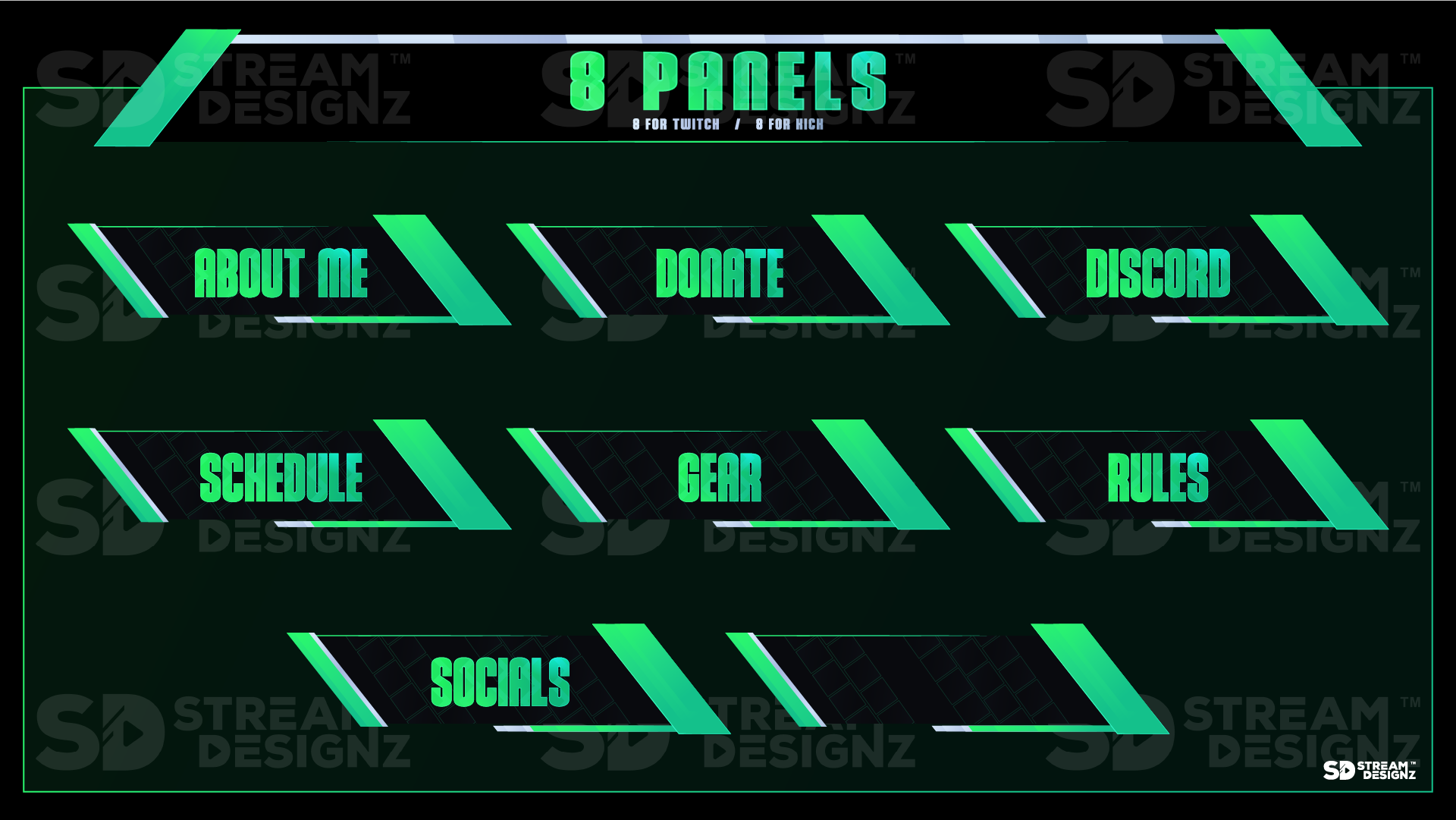 stream overlay package 8 panels pulse stream designz