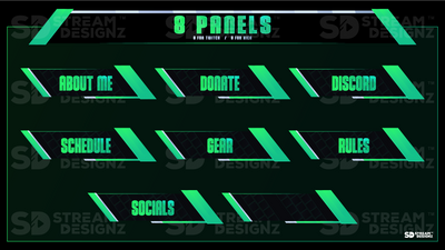 stream overlay package 8 panels pulse stream designz