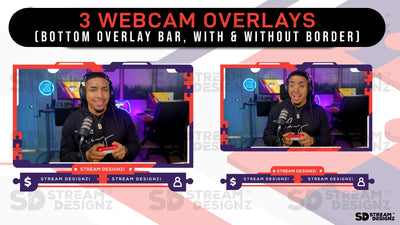 stream overlay package 3 webcam overlays puzzled stream designz