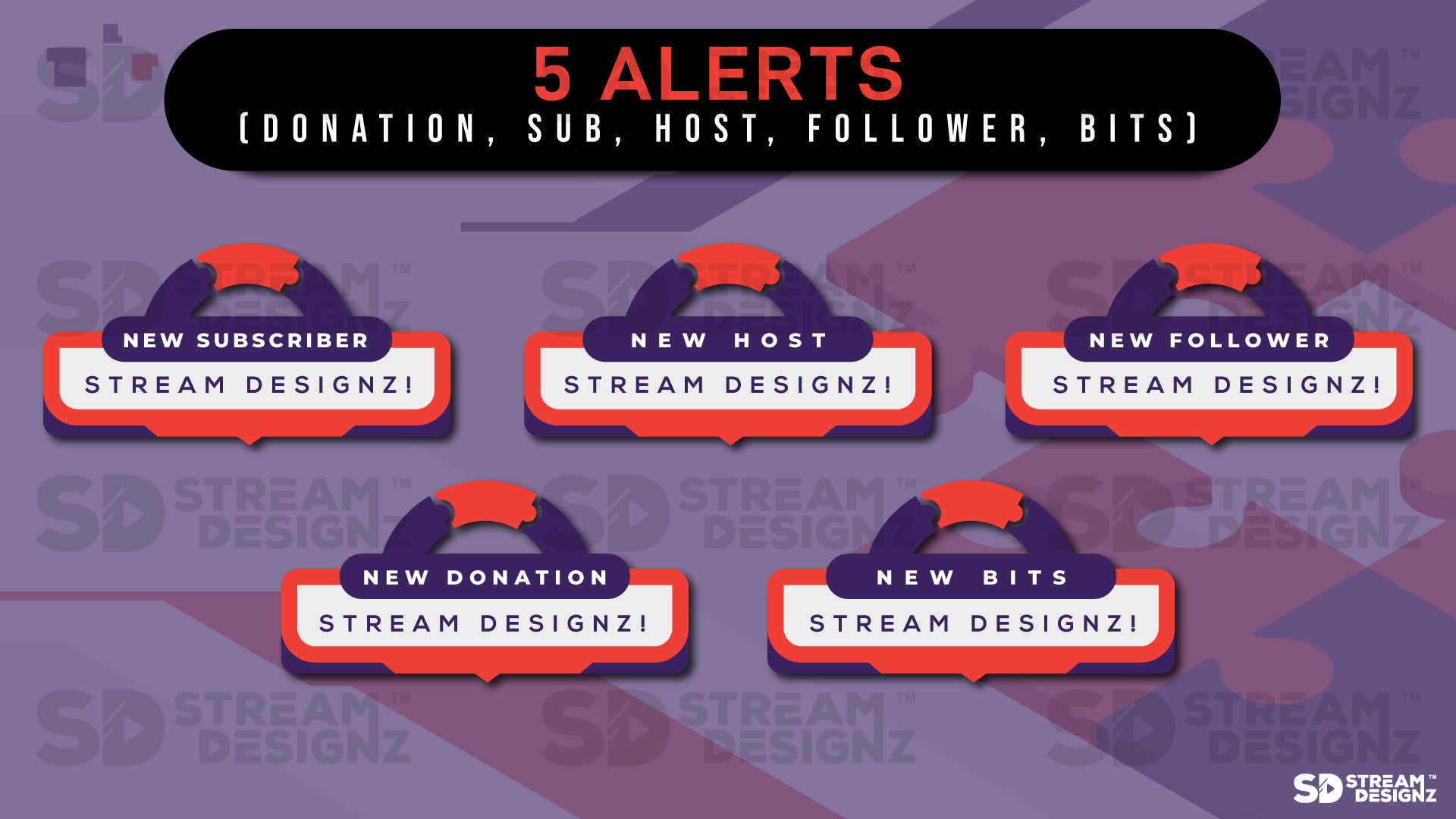 stream overlay package 5 alerts puzzled stream designz
