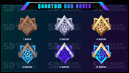 6 pack sub badges preview image quantum stream designz
