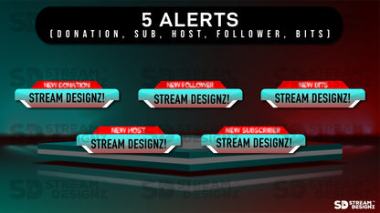 stream overlay package 5 alerts radiate stream designz