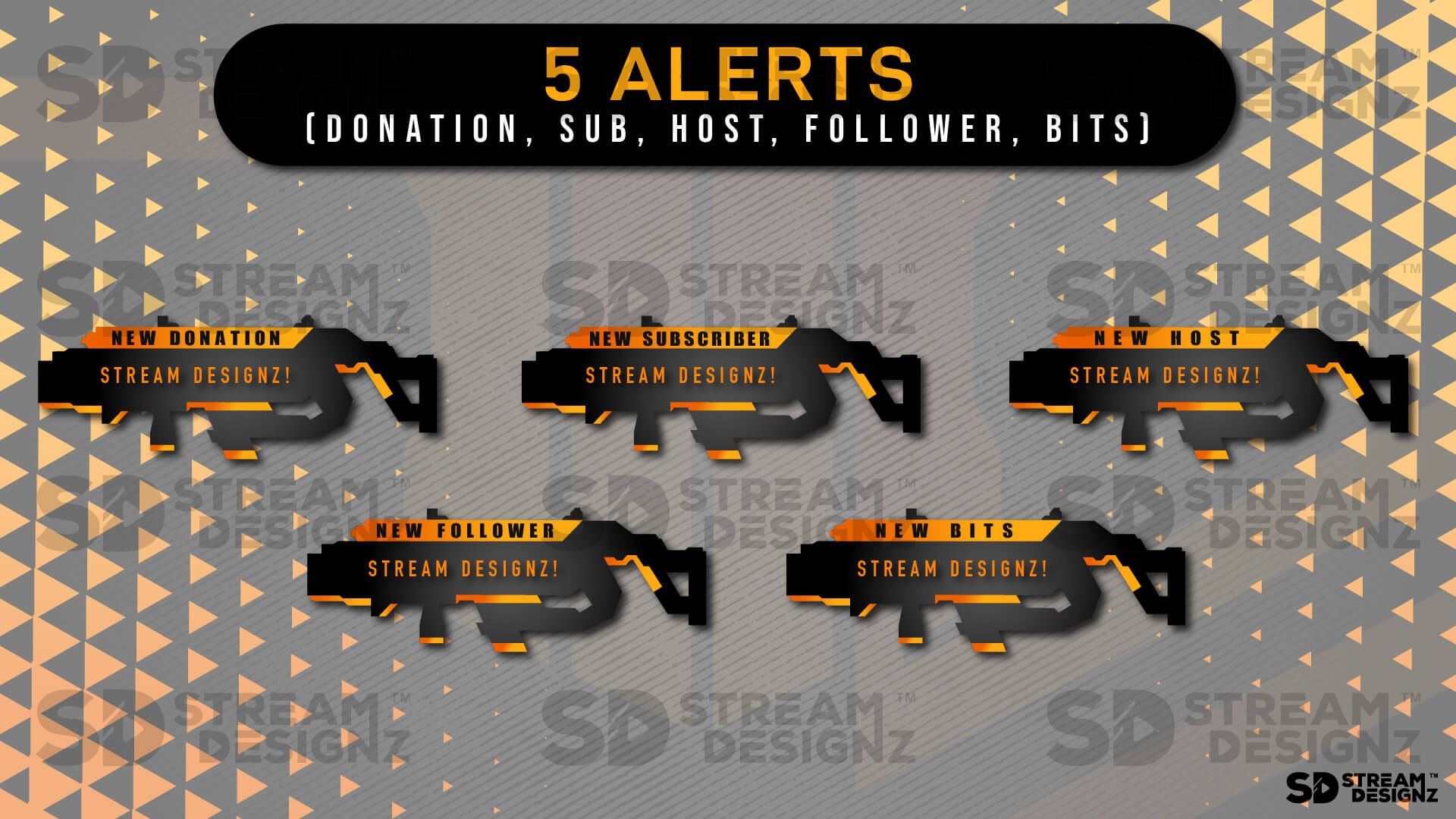 Animated stream overlay package reload 5 alerts stream designz