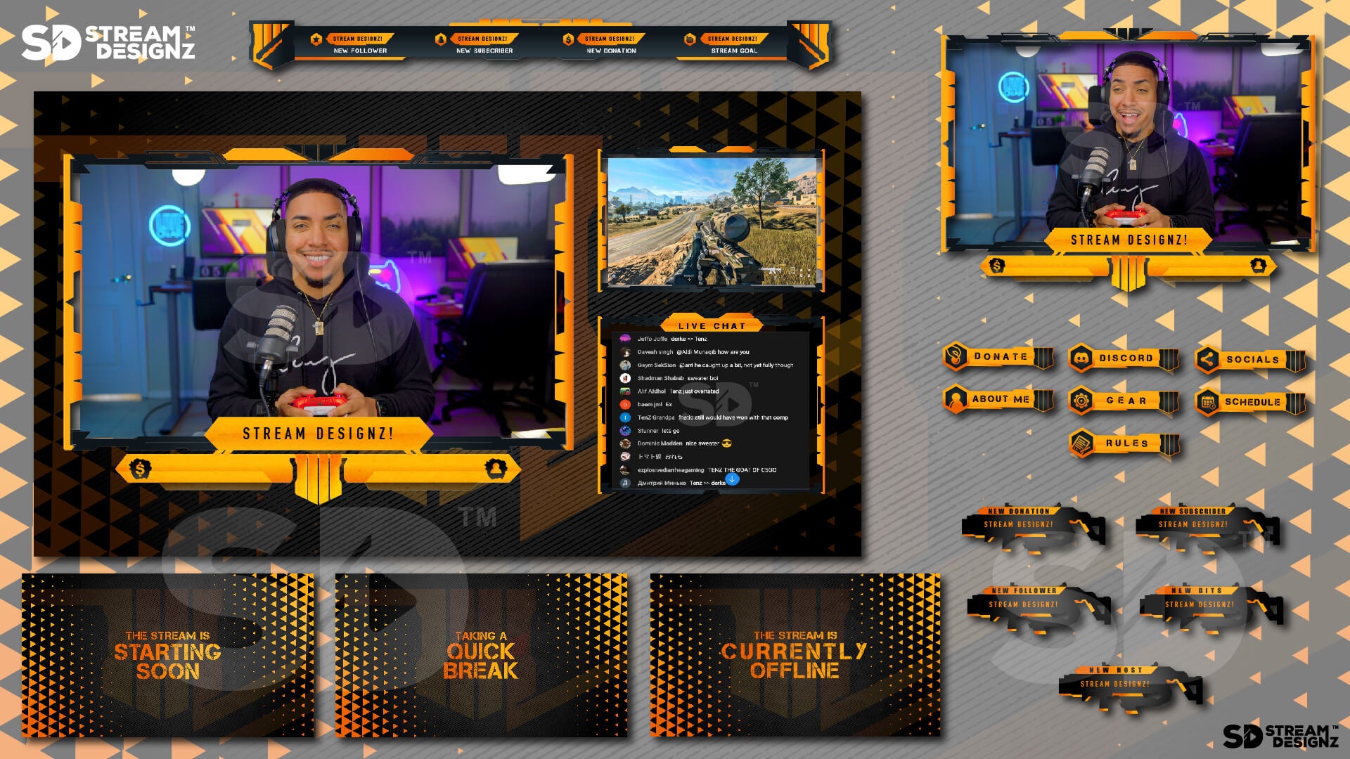 Static Stream Overlay Packages for Twitch, YouTube, Facebook Live ...