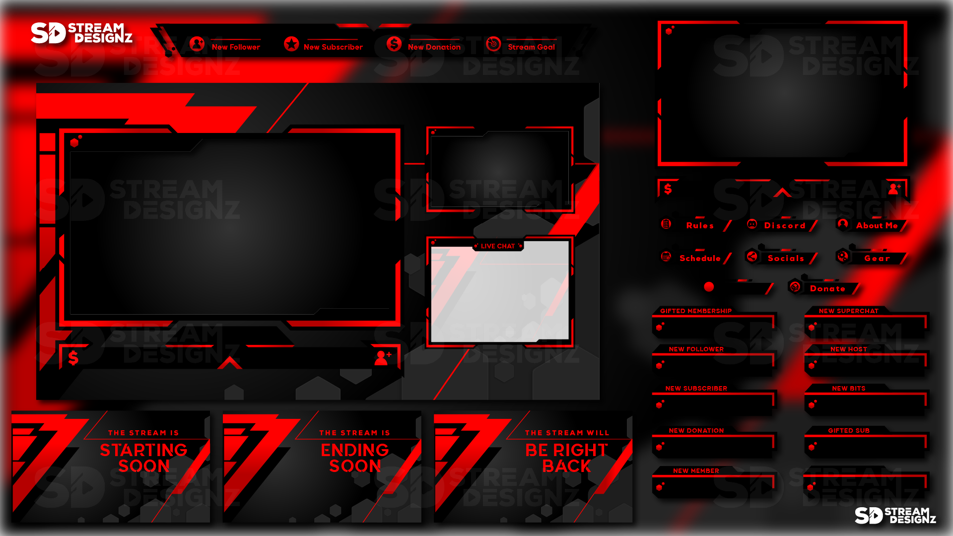 Static Stream Overlay Packages for Twitch, YouTube, Facebook Live ...