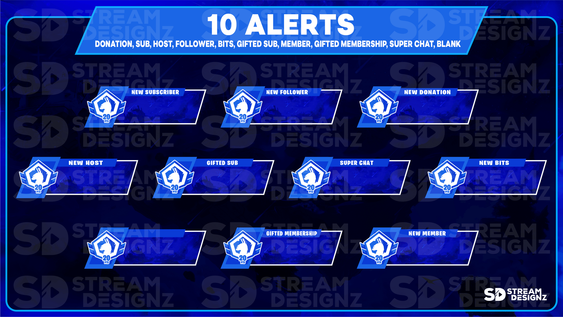 animated stream overlay package 10 alerts royale stream designz