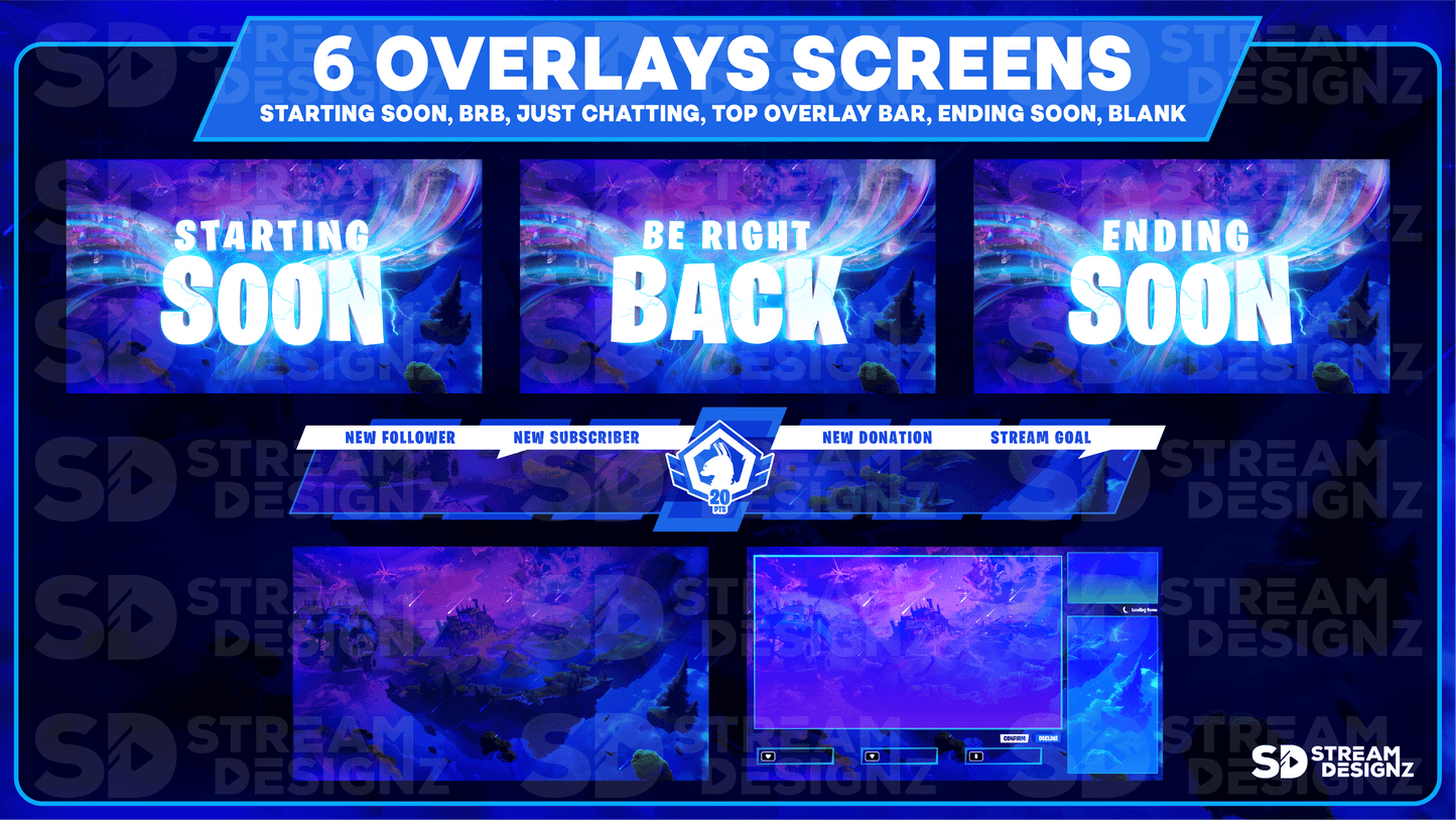 Ultimate stream package 6 overlay screens royale stream designz