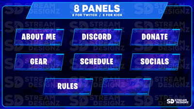 stream overlay package 8 panels royale stream designz