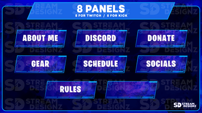 static stream overlay package 8 panels royale stream designz
