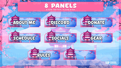 Ultimate stream package 8 panels sakura chill stream designz