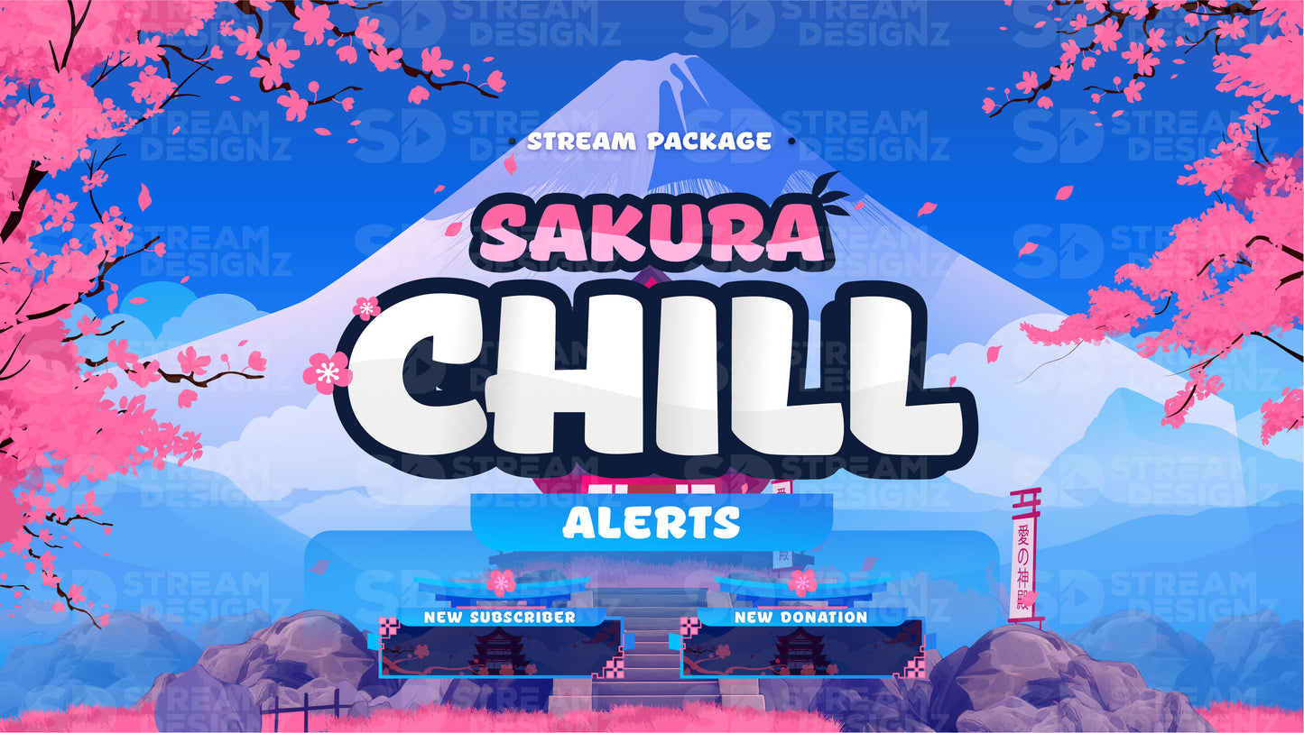 Animated stream alerts sakura chill thumbnail stream designz