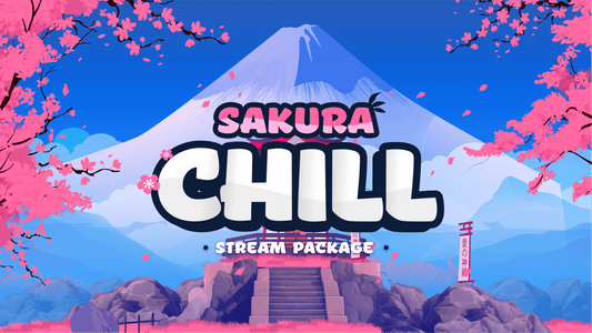 animated stream overlay package sakura chill thumbnail stream designz