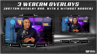 stream overlay package 3 webcam overlays shadow stream designz