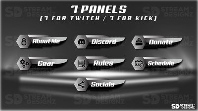 stream overlay package 7 panels shadow stream designz