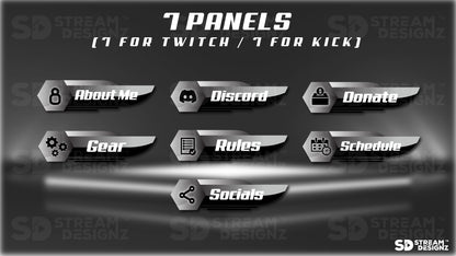 stream overlay package 7 panels shadow stream designz