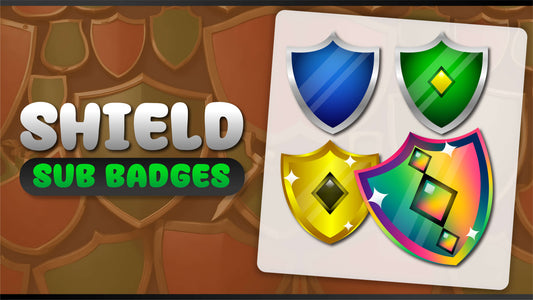 6 pack sub badges thumbnail shield stream designz