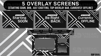 stream overlay package 5 overlay screens silhouette stream designz