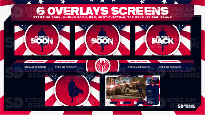 static stream overlay package 6 overlay screens skylander stream designz