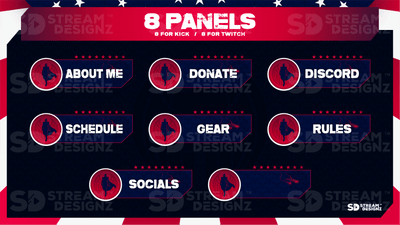 static stream overlay package 8 panels skylander stream designz