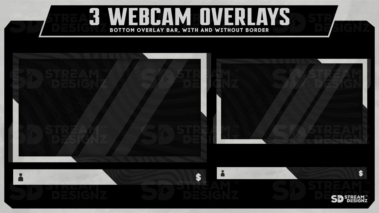 animated stream overlay package 3 webcam overlays slate stream designz