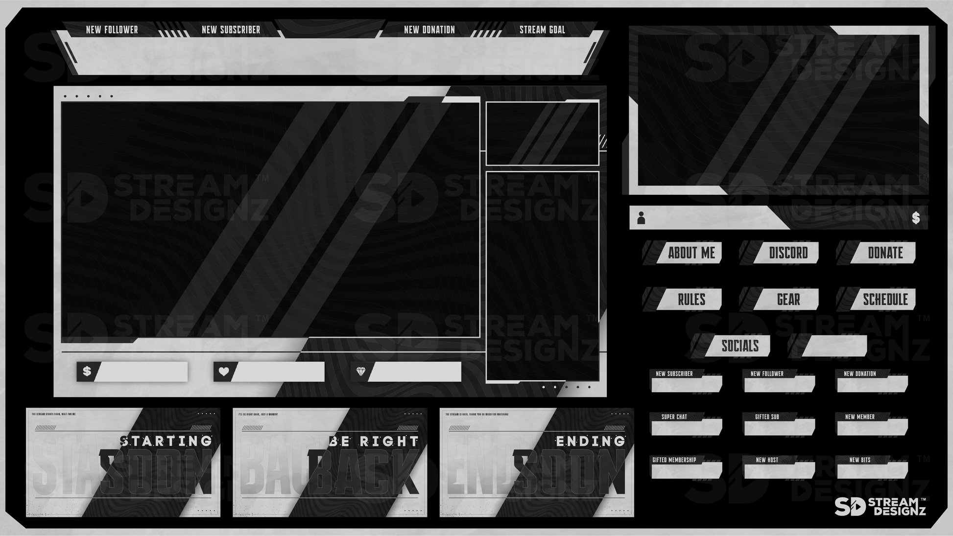 animated stream overlay package feature image slate stream designz