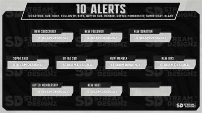 stream overlay package 10 alerts slate stream designz