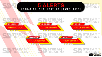 animated stream alerts sleek yellow and red preview image stream designz