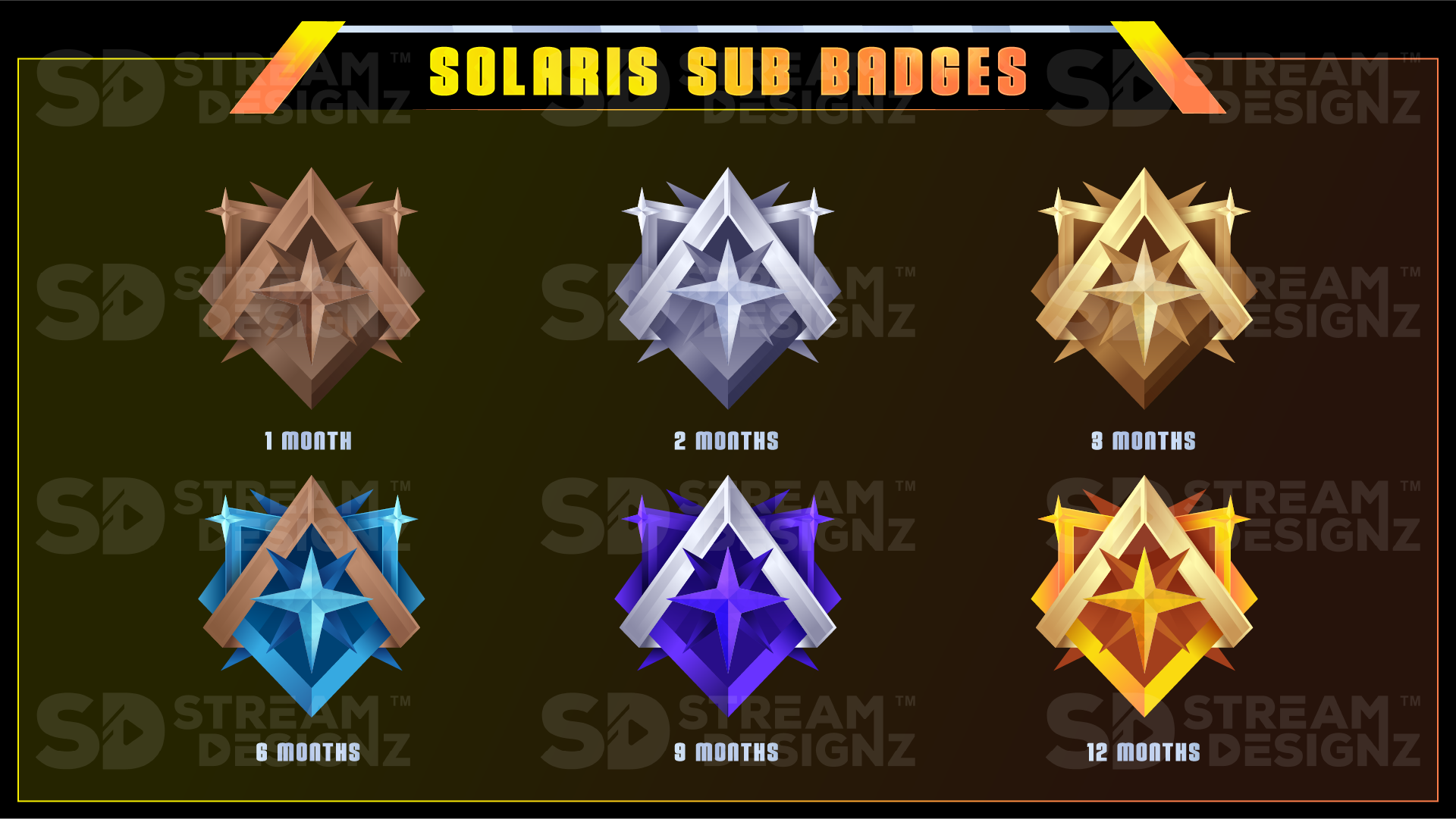 6 pack sub badges preview image solaris stream designz