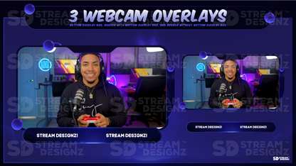 stream overlay package 3 webcam overlays spark stream designz