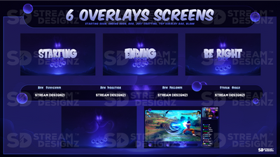 stream overlay package 6 overlay screens spark stream designz