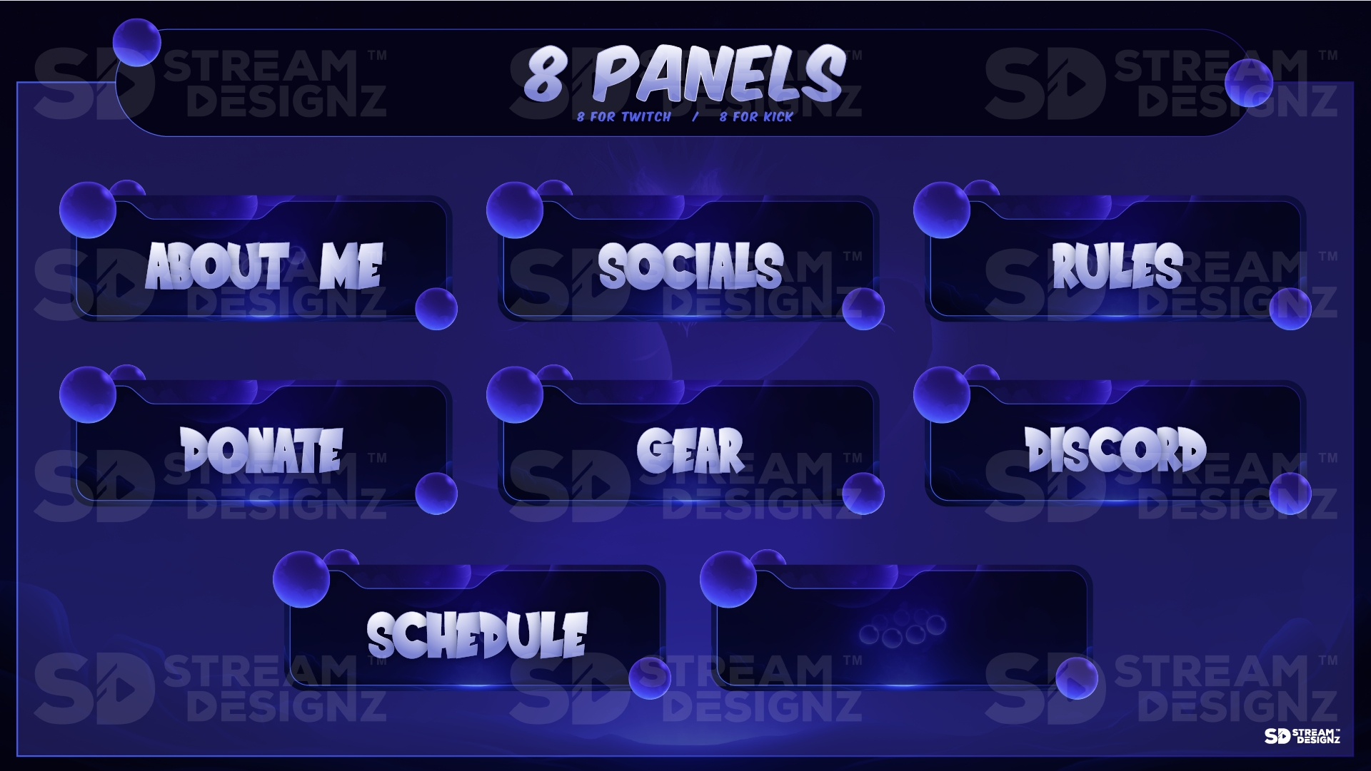 stream overlay package 8 panels spark stream designz