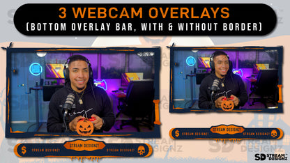 stream overlay package 3 webcam overlays spooky szn stream designz