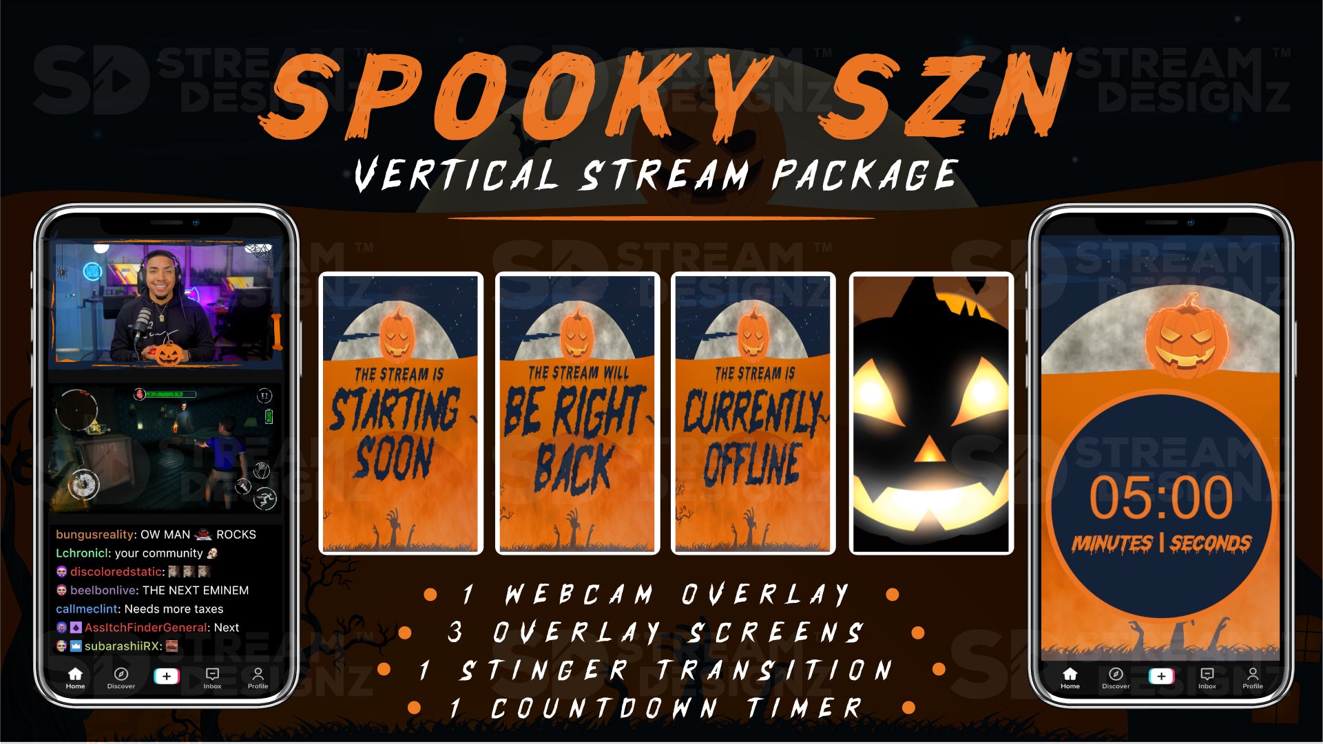 vertical stream overlay package feature image spooky szn stream designz