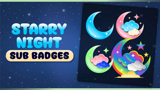 6 pack sub badges thumbnail starry night stream designz