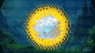 Stinger transition thumbnail pixel world stream designz