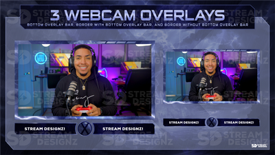 stream overlay package 3 webcam overlays storm stream designz
