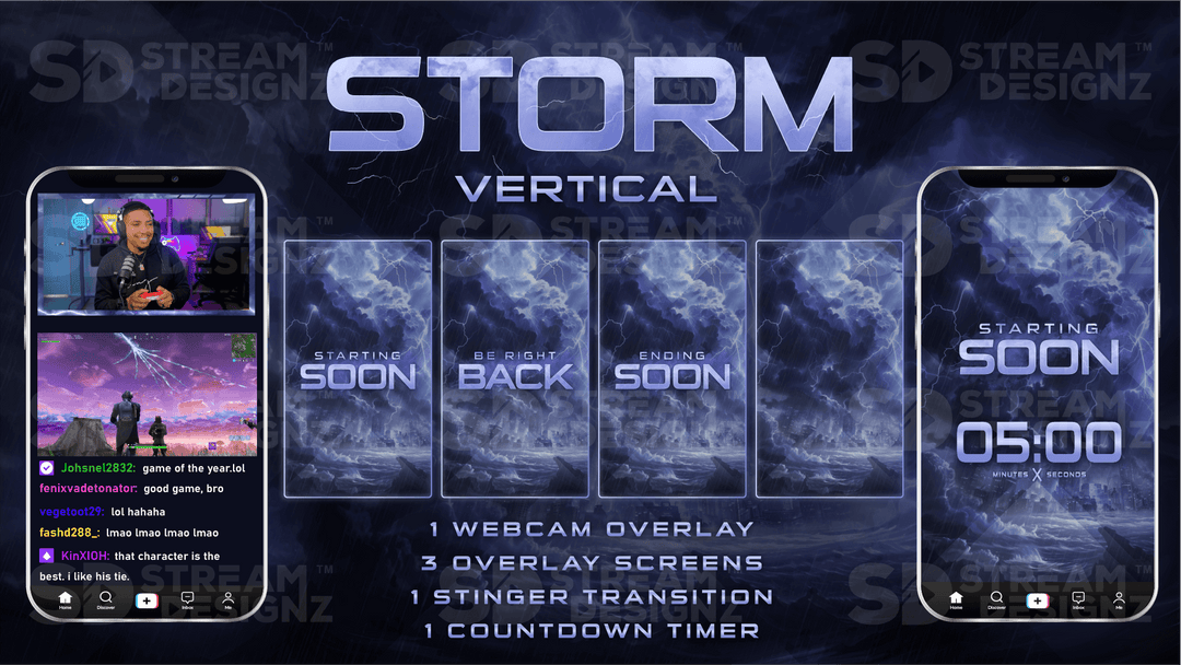 TikTok Vertical Stream Overlays Stream Designz Tiktok vertical stream overlays stream designz
