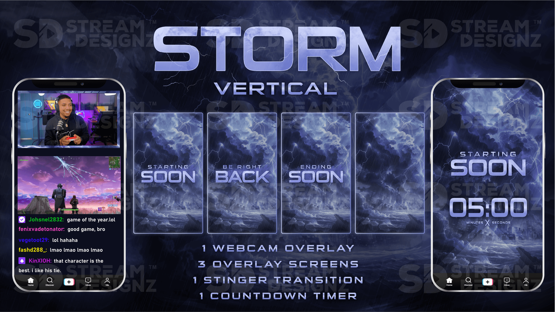 TikTok Vertical Stream Overlays – Stream Designz