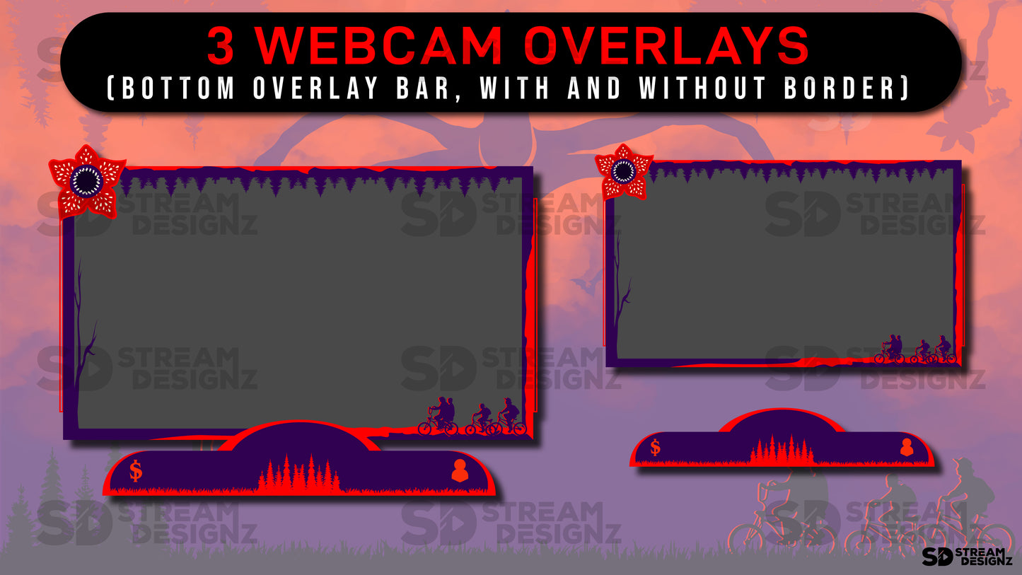static stream overlay package - strange - webcam overlays - stream designz