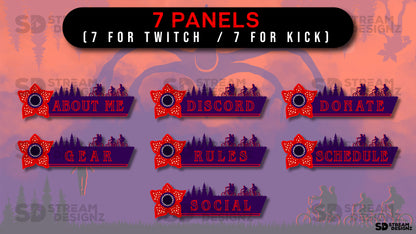 static stream overlay package - strange - 7 panels - stream designz