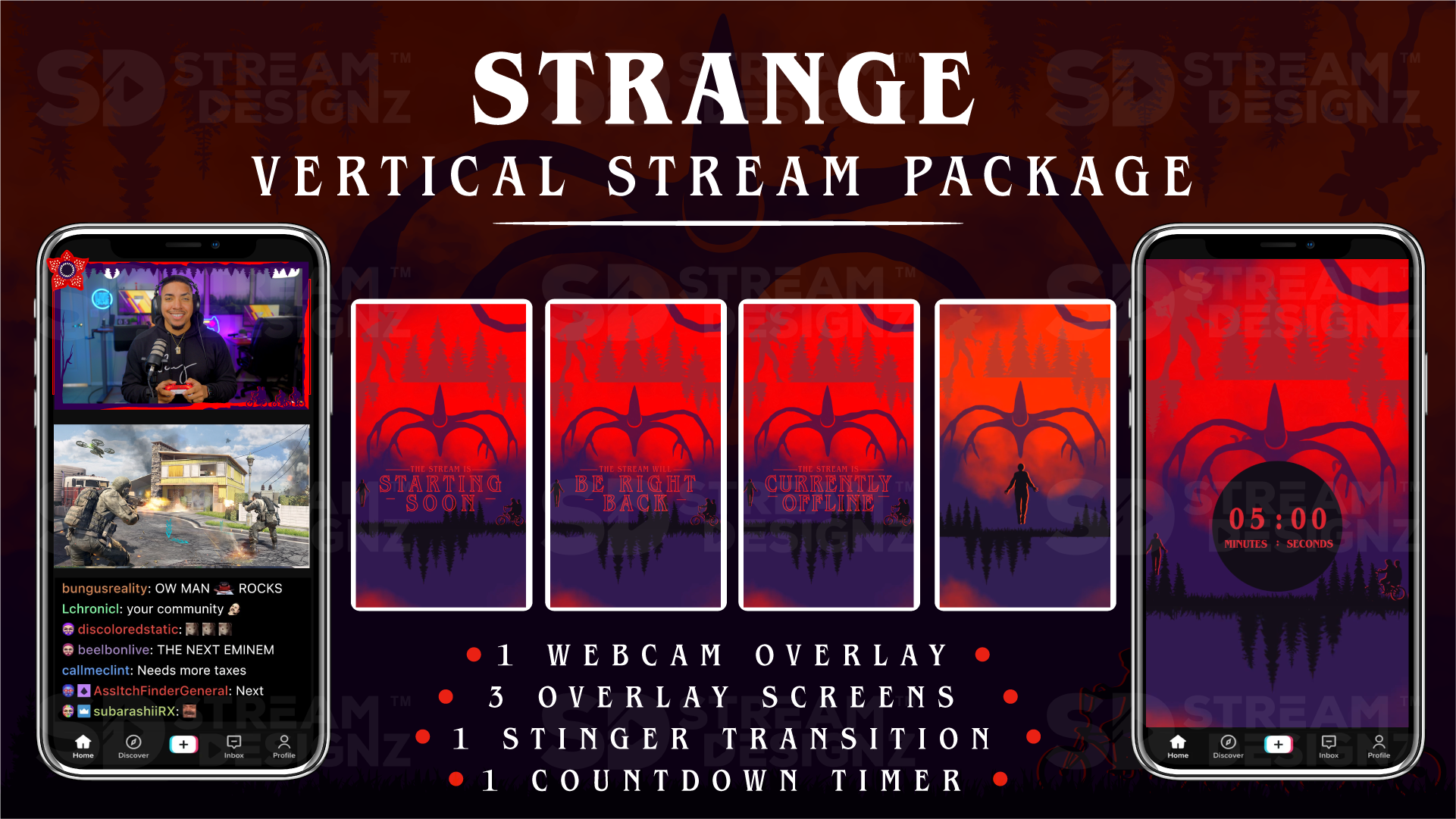 vertical stream overlay package feature image strange stream designz