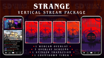 vertical stream overlay package feature image strange stream designz