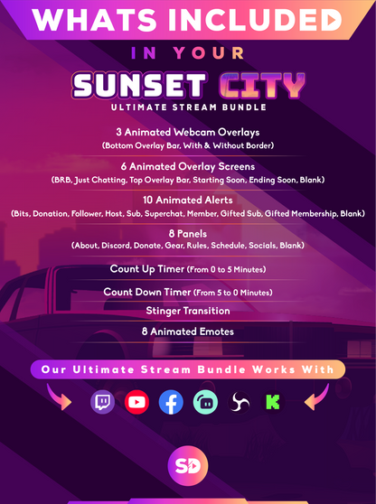 ultimate stream bundle sunset city whats included in your package stream designz