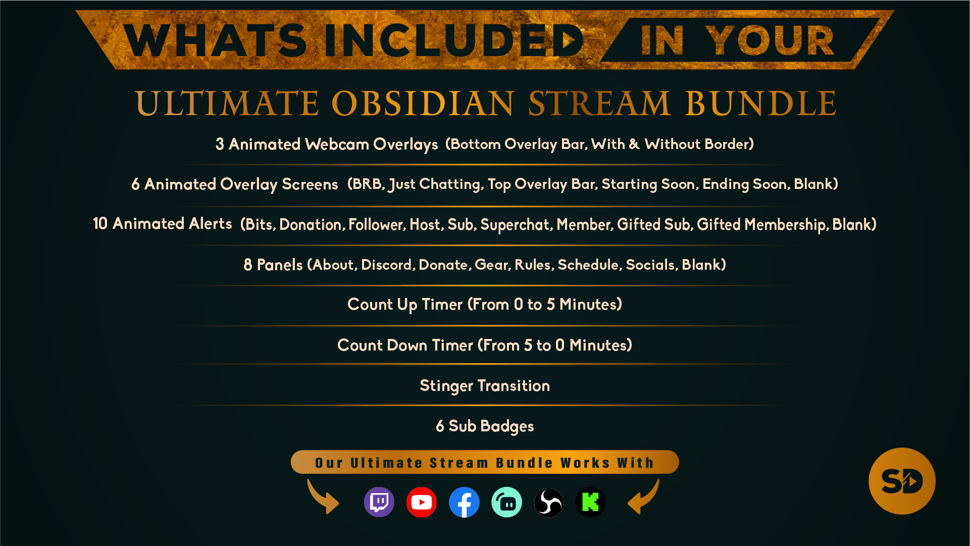 ultimate stream bundle obsidian whats included in your package stream designz