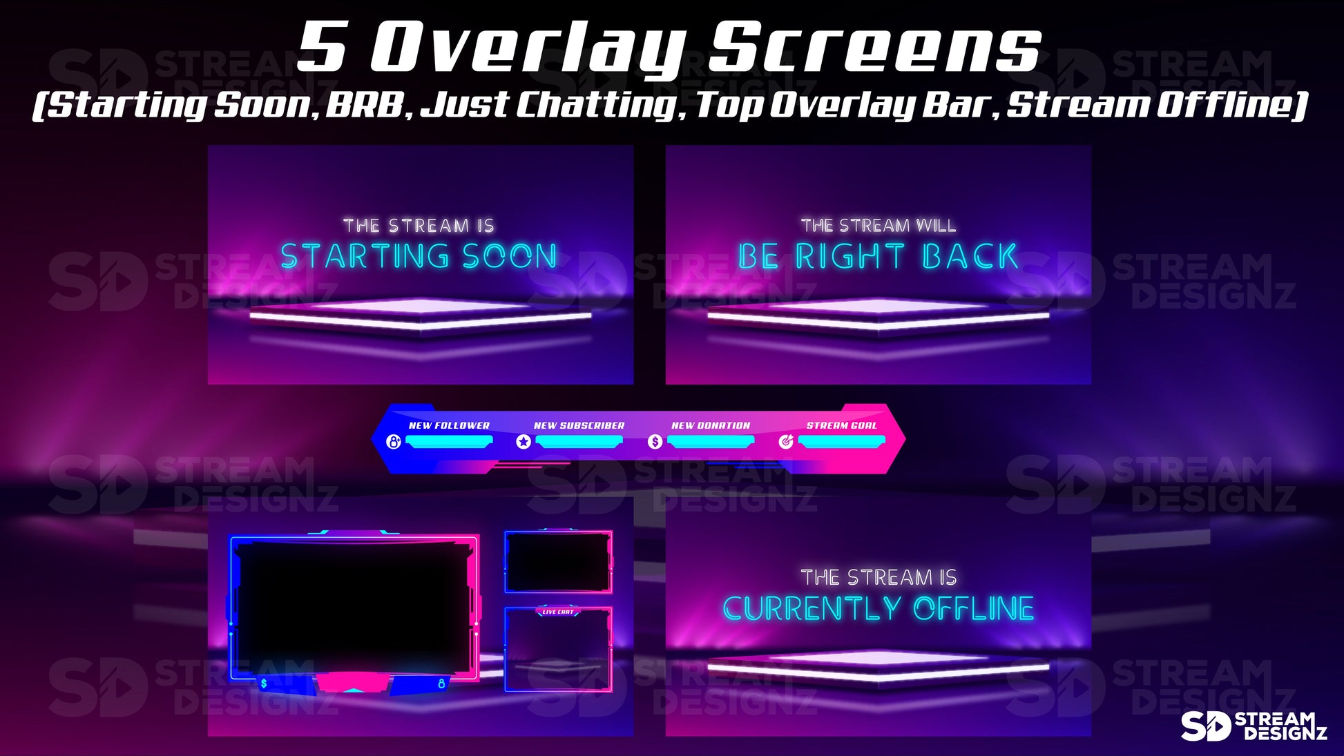 ultimate stream bundle illuminate 5 overlay screens stream designz