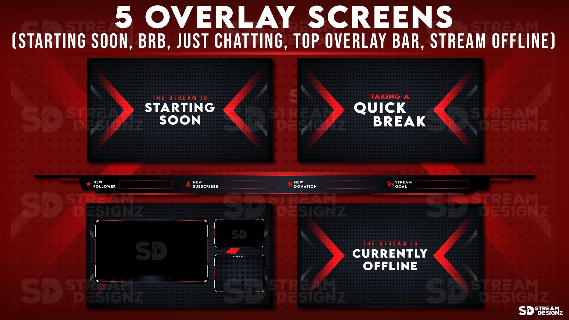 ultimate stream bundle project zero 5 overlay screens stream designz