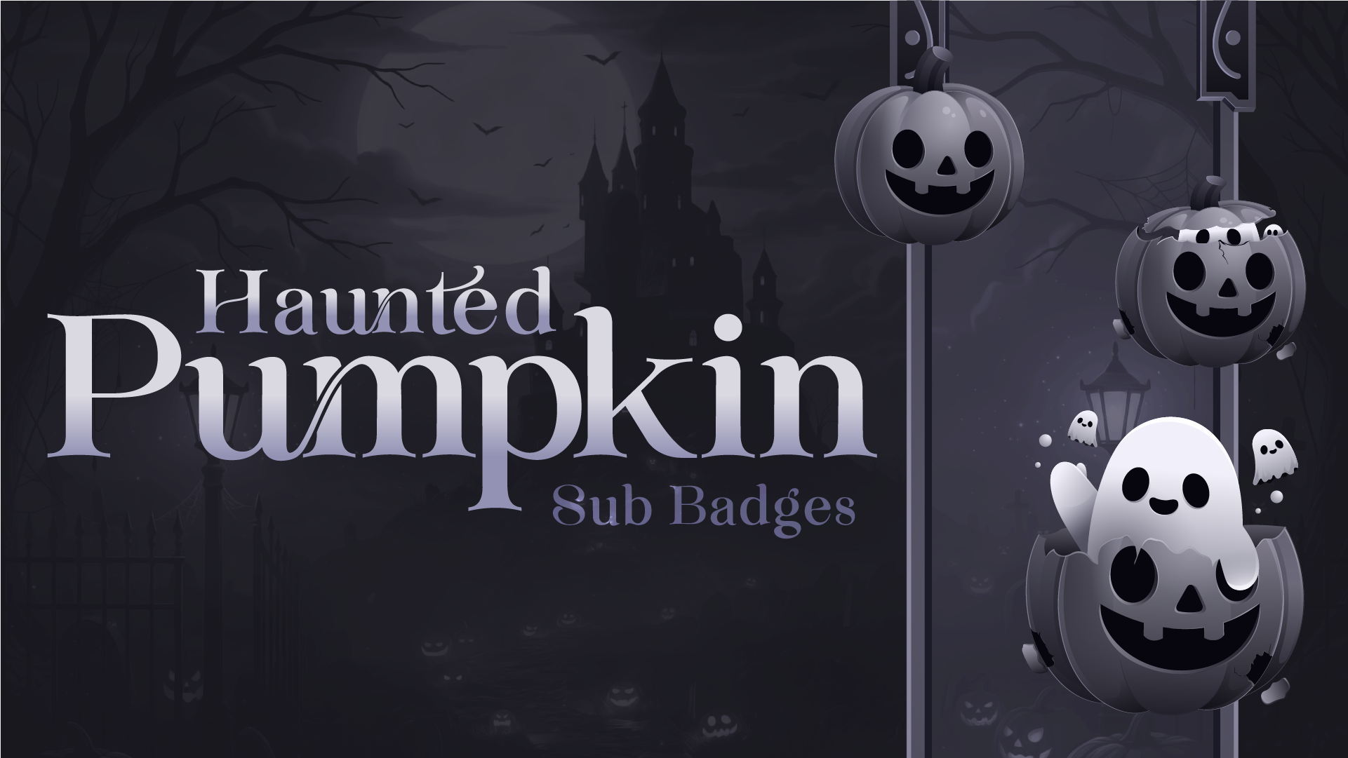 6 pack sub badges thumbnail Haunted Pumpkin stream designz