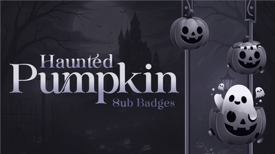 6 pack sub badges thumbnail Haunted Pumpkin stream designz
