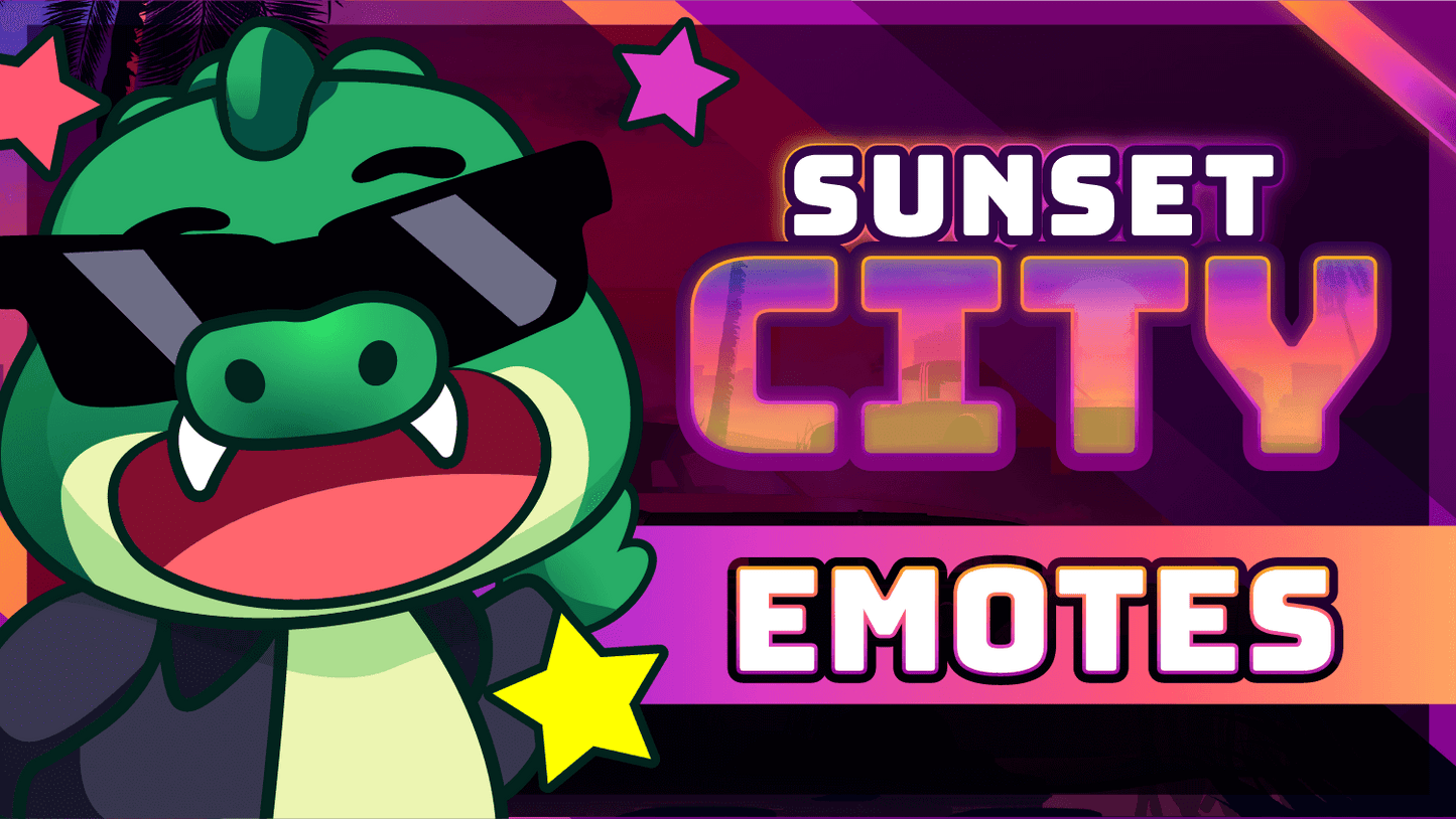 8 pack emotes sunset city thumbnail stream designz